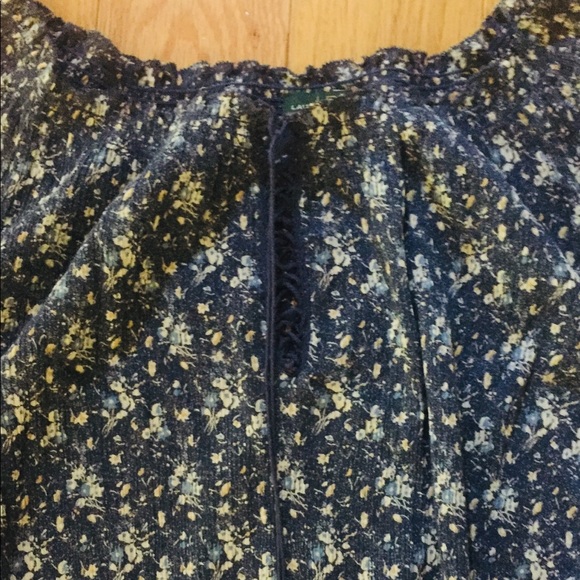 NWT LRL Lauren Jeans Co. Blue Print Peasant Blouse - Picture 2 of 4